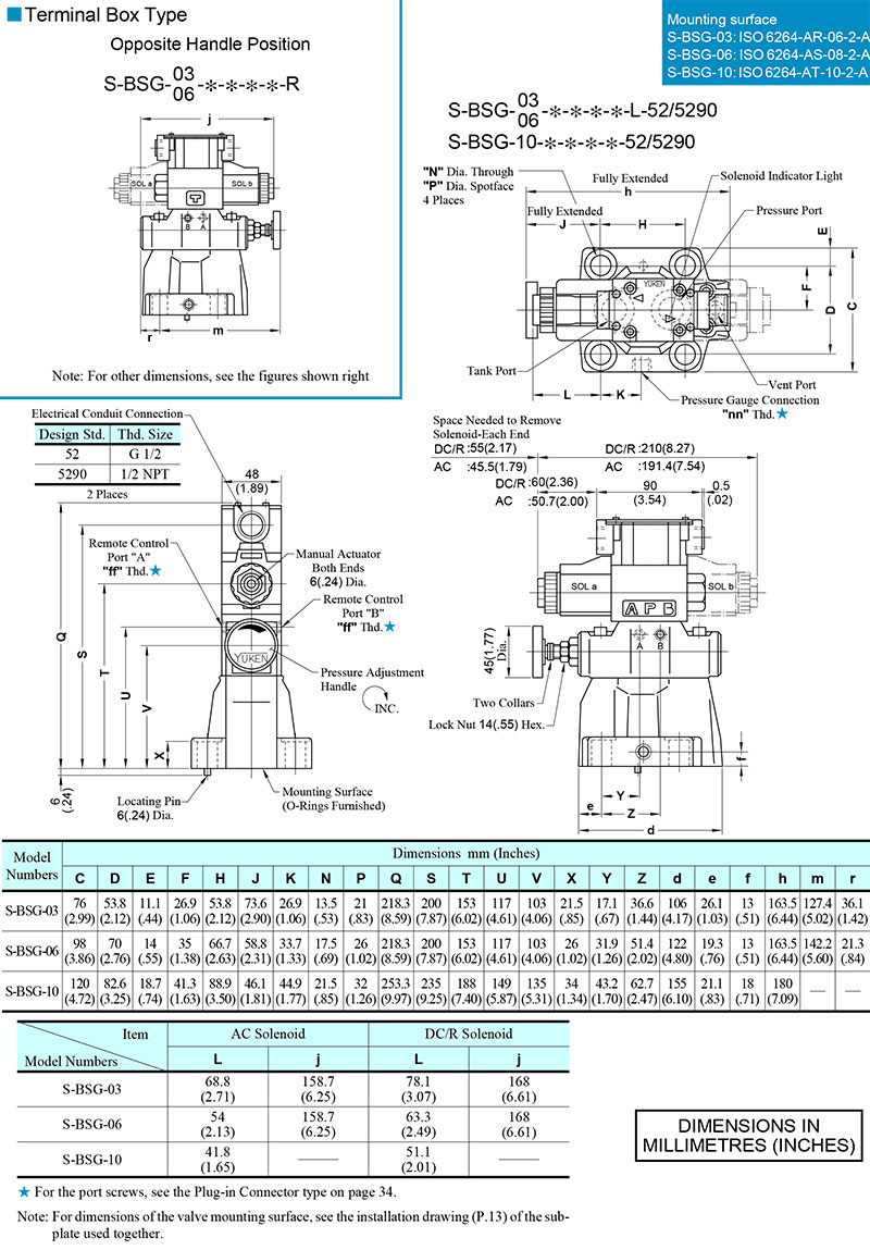 bản vẽ kích thước van yuci yuken s-bsg-03-06-10